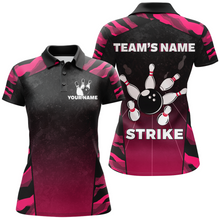 Load image into Gallery viewer, Camo Bowling Shirt Women Custom Bowling Polo Shirt Strike Bowling Team Jersey BDT328