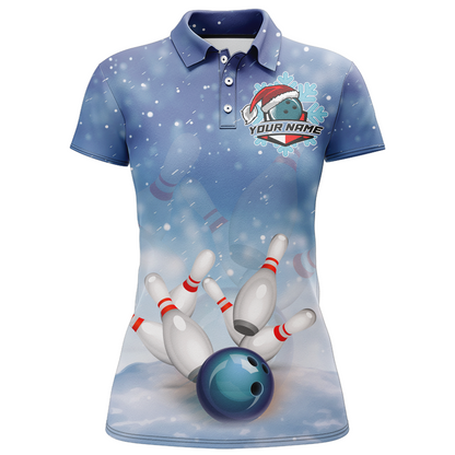 Christmas Bowling Shirt For Women Bowling Jersey Team Custom Bowling Polo Shirt BDT382