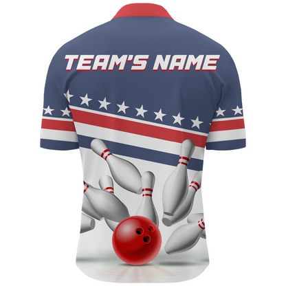 I'm Going On Strike Bowling Shirt Men Custom American Bowling Jersey Team Bowling Quarter-Zip Shirt BDT321