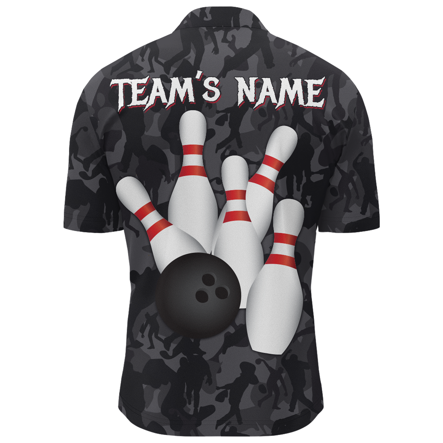 Camo Bowling Shirt Men Custom American Bowling Jersey Team League Bowling Quarter-Zip Shirt BDT325
