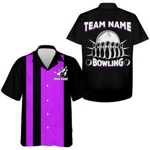 Retro Bowling Shirt for Men & Women Personalized Bowling Hawaiian Jersey Team Uniform BDT545