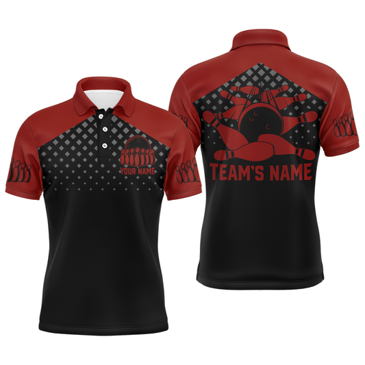 Custom Bowling Shirts With Name Bowling Team Jersey For Men Bowling Polo Shirt League BDT329