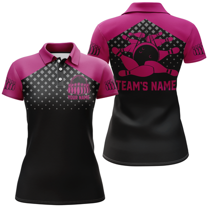 Custom Bowling Shirts With Name Bowling Team Jersey For Women Bowling Polo Shirt League BDT329