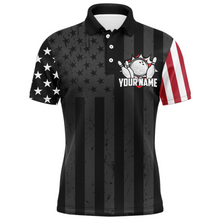 Load image into Gallery viewer, Custom American Bowling Shirt For Men Black Bowling Jersey Team League Bowling Polo Shirt BDT334