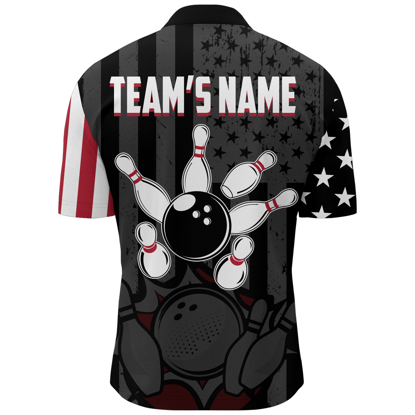 Custom American Bowling Shirt For Men Black Bowling Jersey Team League Bowling 1/4 Zip Shirt BDT334