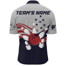 Load image into Gallery viewer, American Flag Bowling Quarter-Zip Shirt For Men Custom Bowling Team League Jersey BDT186