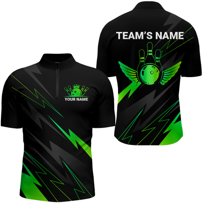 Custom Bowling Quarter-Zip Shirt For Men Bowling Jersey Team League Bowling Shirts Couple BDT344