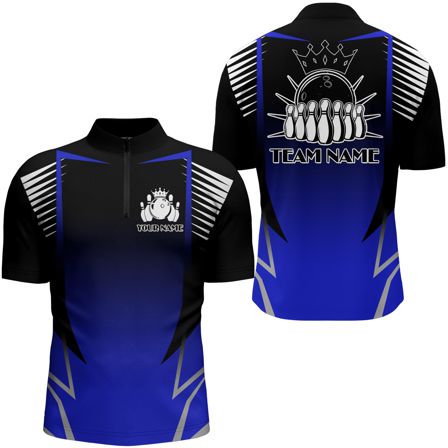 Custom Bowling Quarter-Zip Shirt For Men Bowling Team Jersey Personalized Bowling Shirts BDT345
