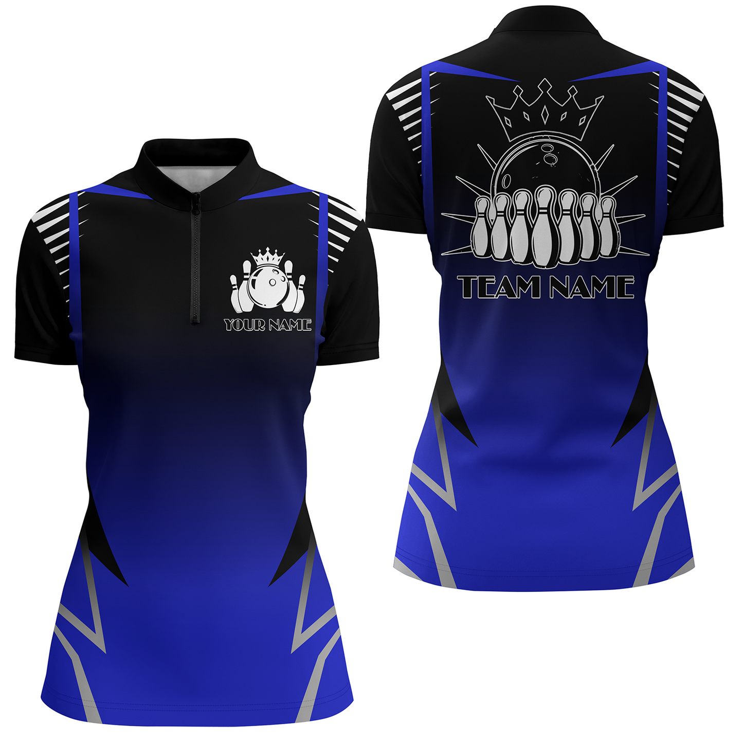 Custom Bowling Quarter-Zip Shirt For Women Bowling Team Jersey Personalized Bowling Shirts BDT345