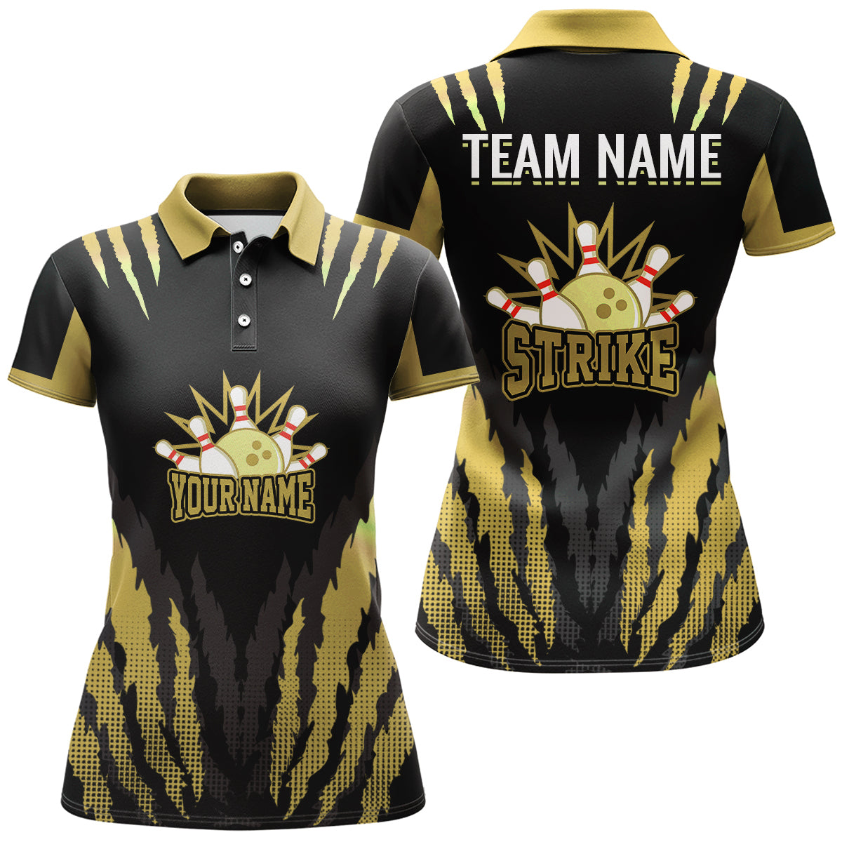 Strike Bowling Jersey For Women Personalized Bowling Shirt Team Bowling Polo Shirt BDT286