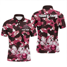 Load image into Gallery viewer, Pink Camo Bowling Shirts For Men Custom Bowling Polo Shirt Team Bowling Jerseys BDT249