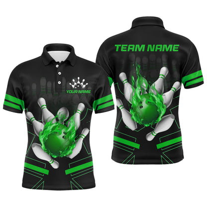 Custom Flame Bowling Jersey For Men Bowling Team Shirt League Bowling Polo Shirt BDT303