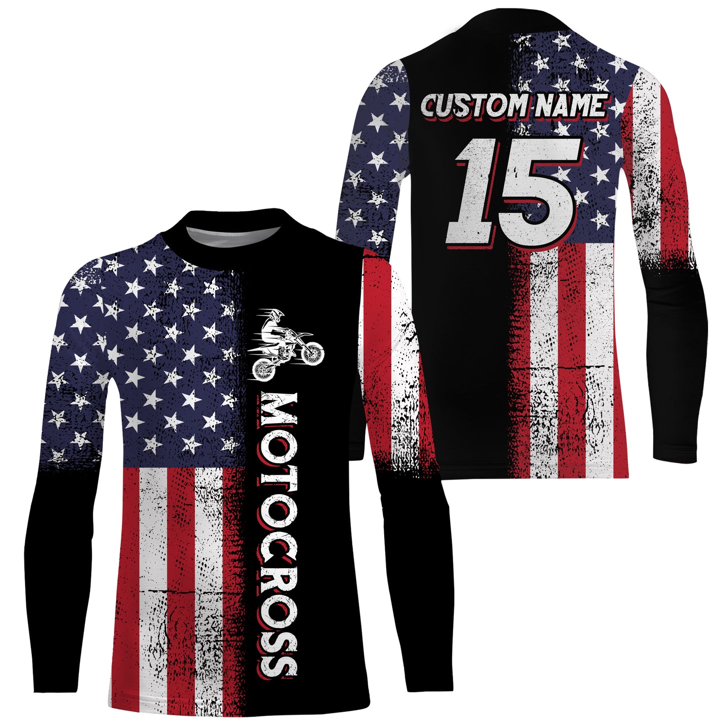 American Motocross Jersey Personalized UPF30+ Kid&Adult Dirt Bike Shirt Off-Road Motorcycle Jersey PDT746