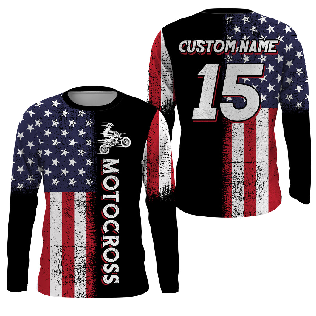 American Motocross Jersey Personalized UPF30+ Kid&Adult Dirt Bike Shirt Off-Road Motorcycle Jersey PDT746