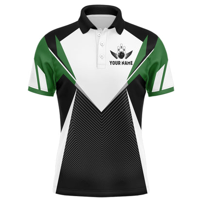 Personalized Bowling Shirt For Men Custom Bowling Polo Shirt Green Bowling Jersey BDT252