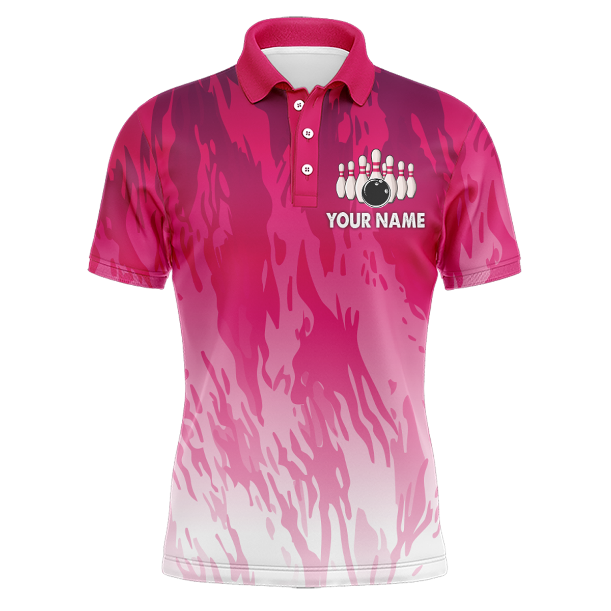 Pink Bowling Shirt For Men Couple Bowling Jersey Team Custom Bowling Polo Shirt BDT341