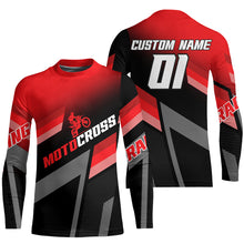 Load image into Gallery viewer, Motocross Racing Dirt Bike Jersey Red Upf30+ Motorcycle Shirt For Kid Men Women XM317