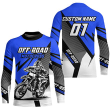 Load image into Gallery viewer, Blue Motocross Racing Off-road Jersey For Men Kid Dirt Bike Riding Shirt Women XM302