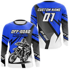 Load image into Gallery viewer, Blue Motocross Racing Off-road Jersey For Men Kid Dirt Bike Riding Shirt Women XM302