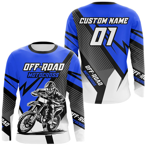 Blue Motocross Racing Off-road Jersey For Men Kid Dirt Bike Riding Shirt Women XM302