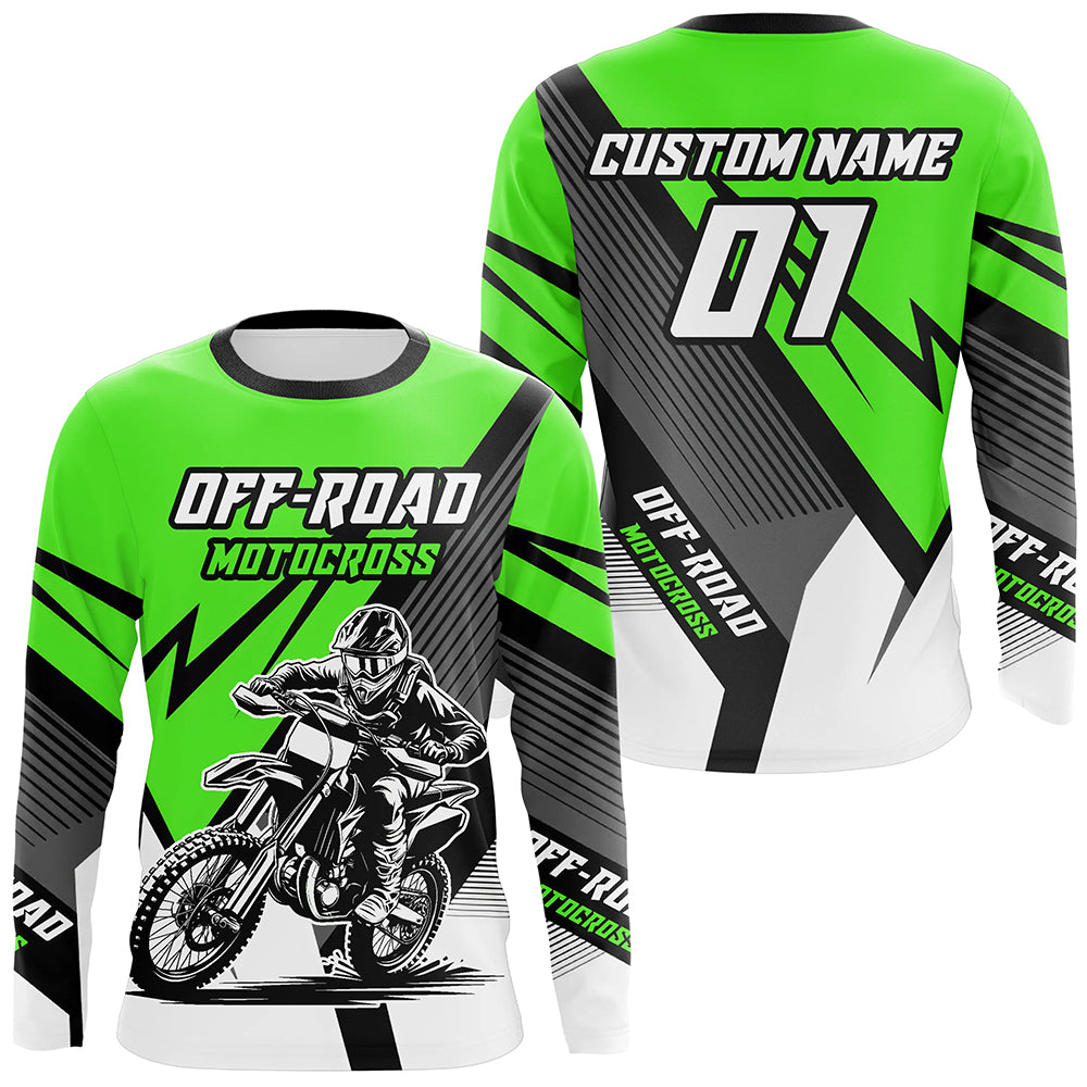 Green Motocross Racing Off-road Jersey For Men Kid Dirt Bike Riding Shirt Women XM302