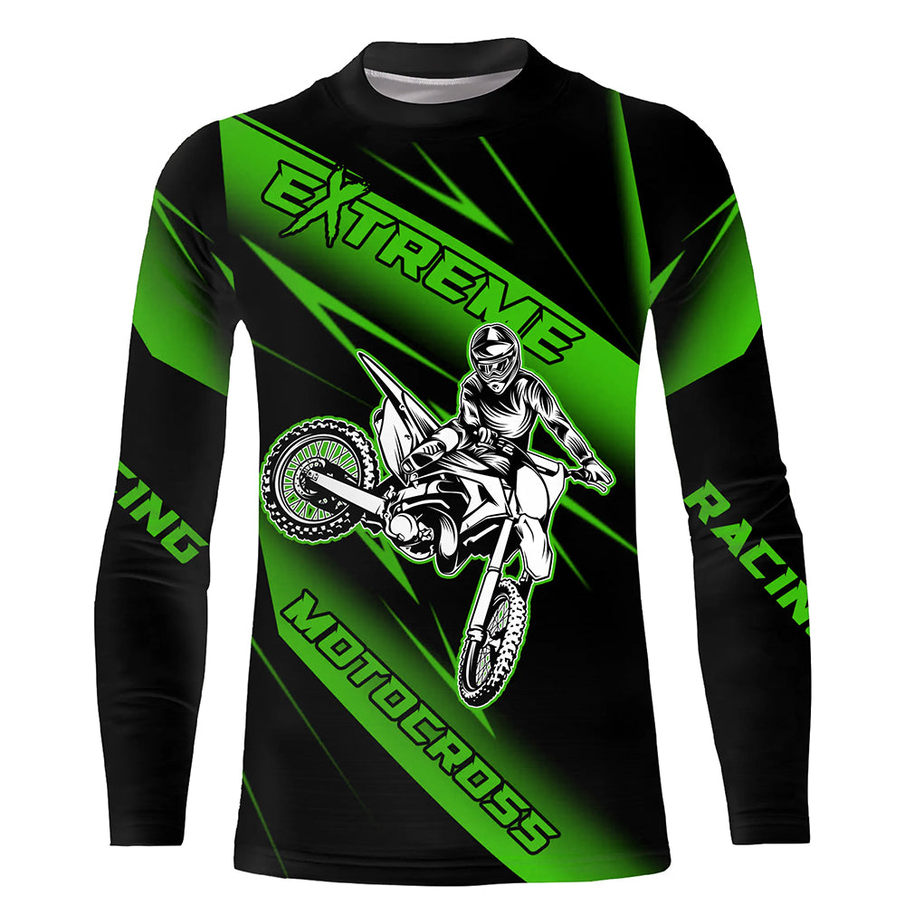 Motocross Racing Jersey Green Upf30+ Dirt Bike Shirt Motorcycle Off-Road Jersey XM293
