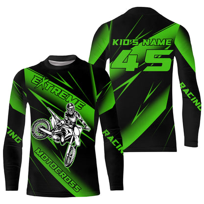 Motocross Racing Jersey Green Upf30+ Dirt Bike Shirt Motorcycle Off-Road Jersey XM293