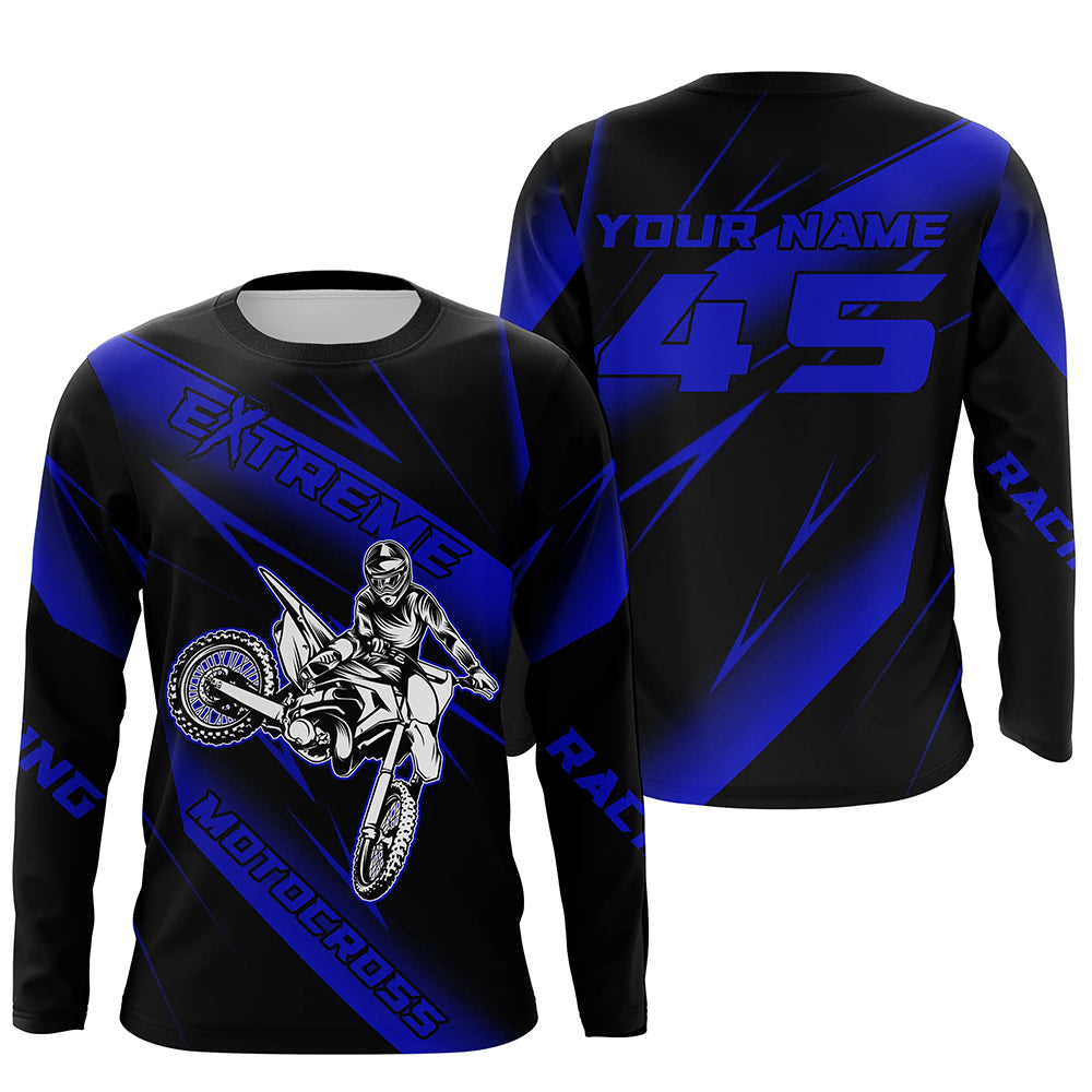 Motocross Racing Jersey Blue Upf30+ Dirt Bike Shirt Motorcycle Off-Road Jersey XM293