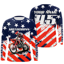 Load image into Gallery viewer, American Flag Racing Jersey UPF30+ Youth Motocross Shirt USA Custom Dirt Bike Shirt Boys Girls Men XM10