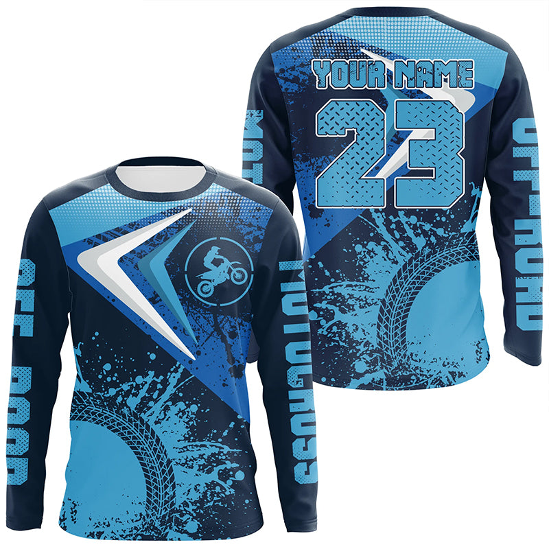 Motocross Jersey Blue Custom Dirt Bike Shirt For Kid Men Women Off-road Racing Shirt XM311