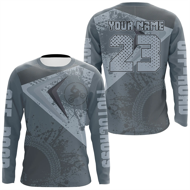 Motocross Jersey Grey Custom Dirt Bike Shirt For Kid Men Women Off-road Racing Shirt XM311