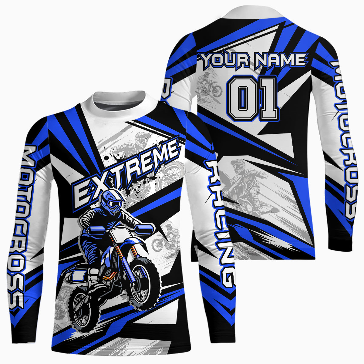 Blue Dirt Bike Racing Jersey Upf30+ Motocross Shirt Men Kid Women Off-Road Jersey XM279