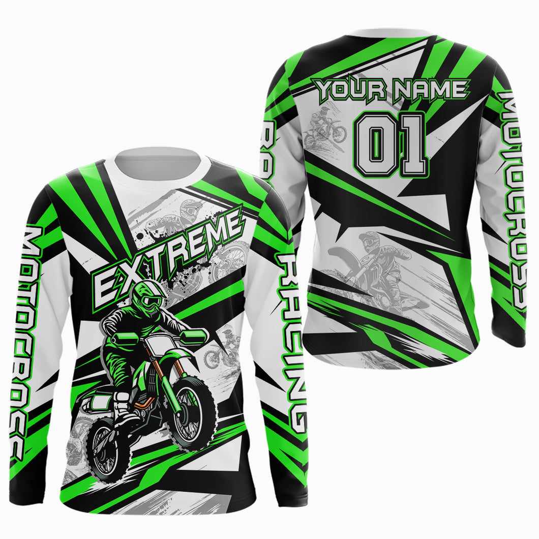 Green Dirt Bike Racing Jersey Upf30+ Motocross Shirt Men Kid Women Off-Road Jersey XM279