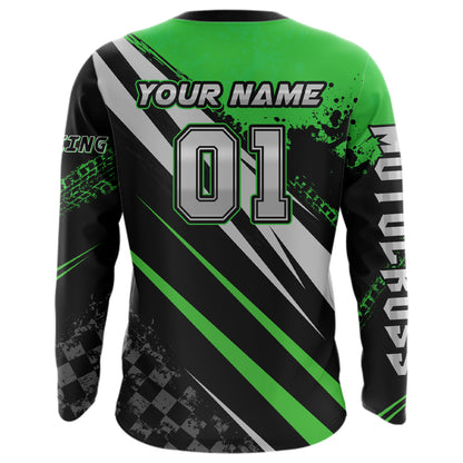 Dirt Bike MX Racing Jersey Green Upf30+ Motocross Shirt Women Kid Off-Road Shirt XM280