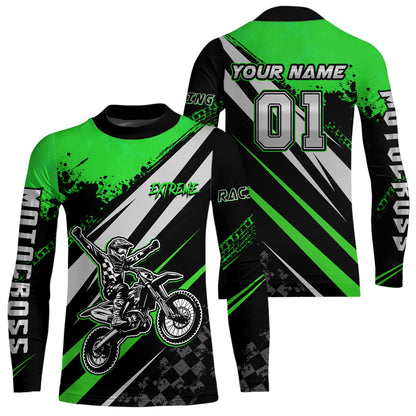 Dirt Bike MX Racing Jersey Green Upf30+ Motocross Shirt Women Kid Off-Road Shirt XM280