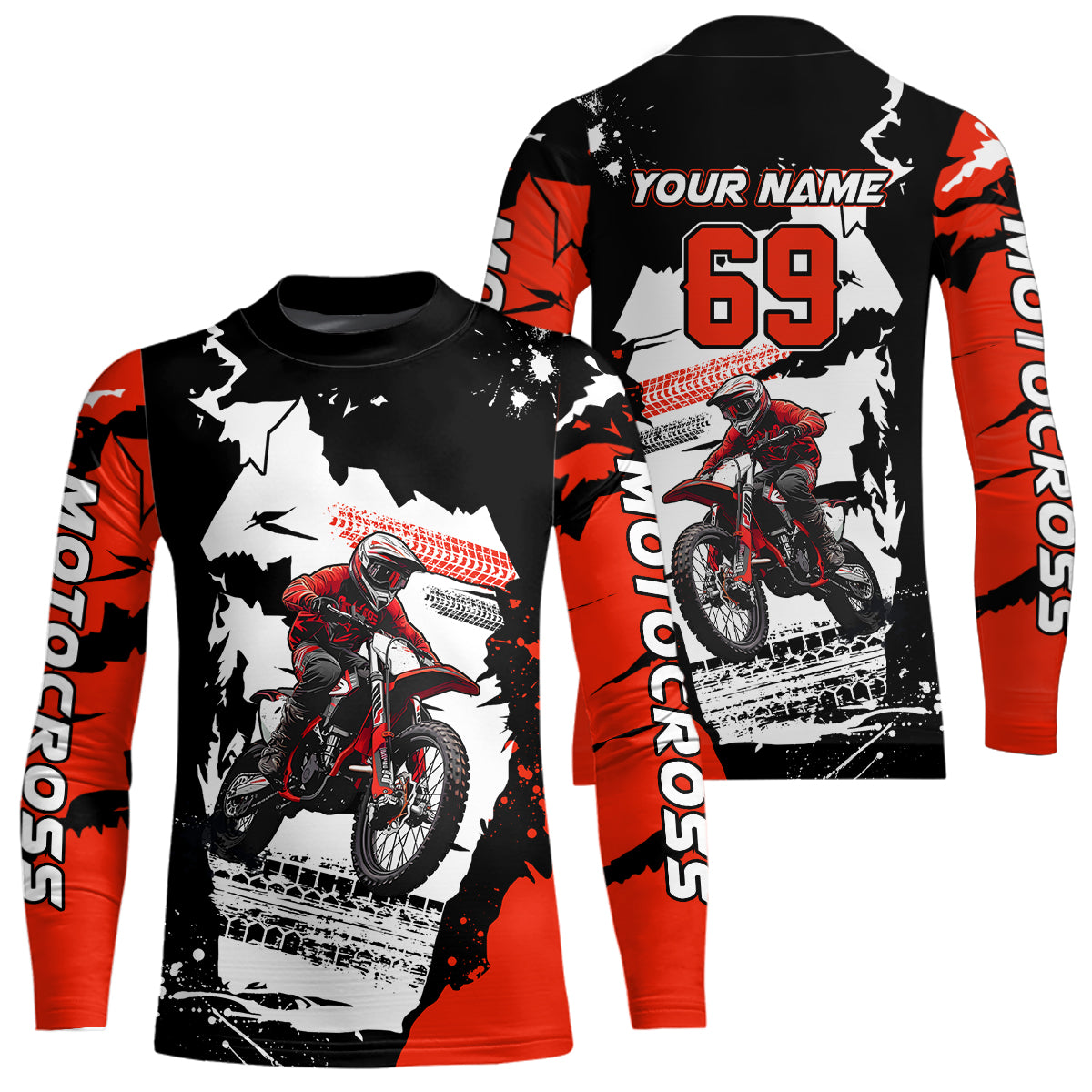Dirt Bike Racing Jersey Red Upf30+ Motocross Shirt Men Kid Women Off-Road Jersey XM281
