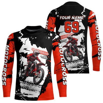 Dirt Bike Racing Jersey Red Upf30+ Motocross Shirt Men Kid Women Off-Road Jersey XM281