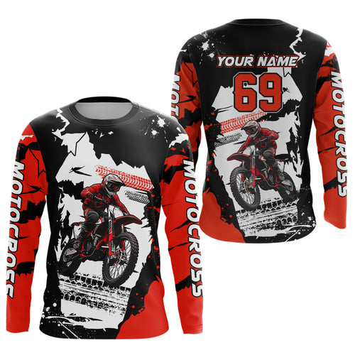 Dirt Bike Racing Jersey Red Upf30+ Motocross Shirt Men Kid Women Off-Road Jersey XM281