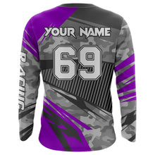 Load image into Gallery viewer, Motocross Racing Jersey Purple Upf30+ Dirt Bike Off-Road Shirt Motorcycle Kid Men Women XM282