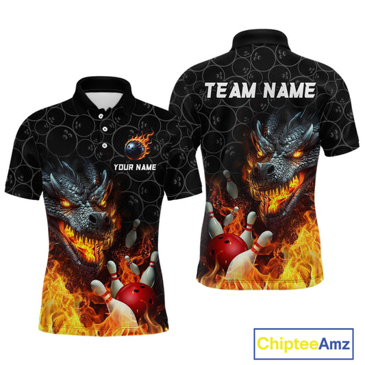 Custom Dragon Flaming Bowling Shirt for Men and Women Dragon Bowling Jersey Team MBL96