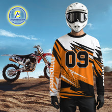 Load image into Gallery viewer, Black&amp;Orange Motocross Jersey Custom Dirt Bike Jersey Men Kid Women Off Road Jersey XM362