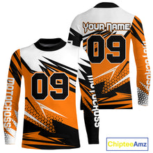 Load image into Gallery viewer, Black&amp;Orange Motocross Jersey Custom Dirt Bike Jersey Men Kid Women Off Road Jersey XM362