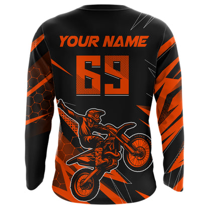 Motocross Jersey Kid Men Women Upf30+ Orange Racing Dirt Bike Shirt Off-Road Motorcycle XM286