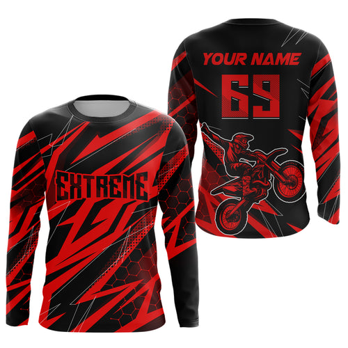 Motocross Jersey Kid Men Women Upf30+ Red Racing Dirt Bike Shirt Off-Road Motorcycle XM286