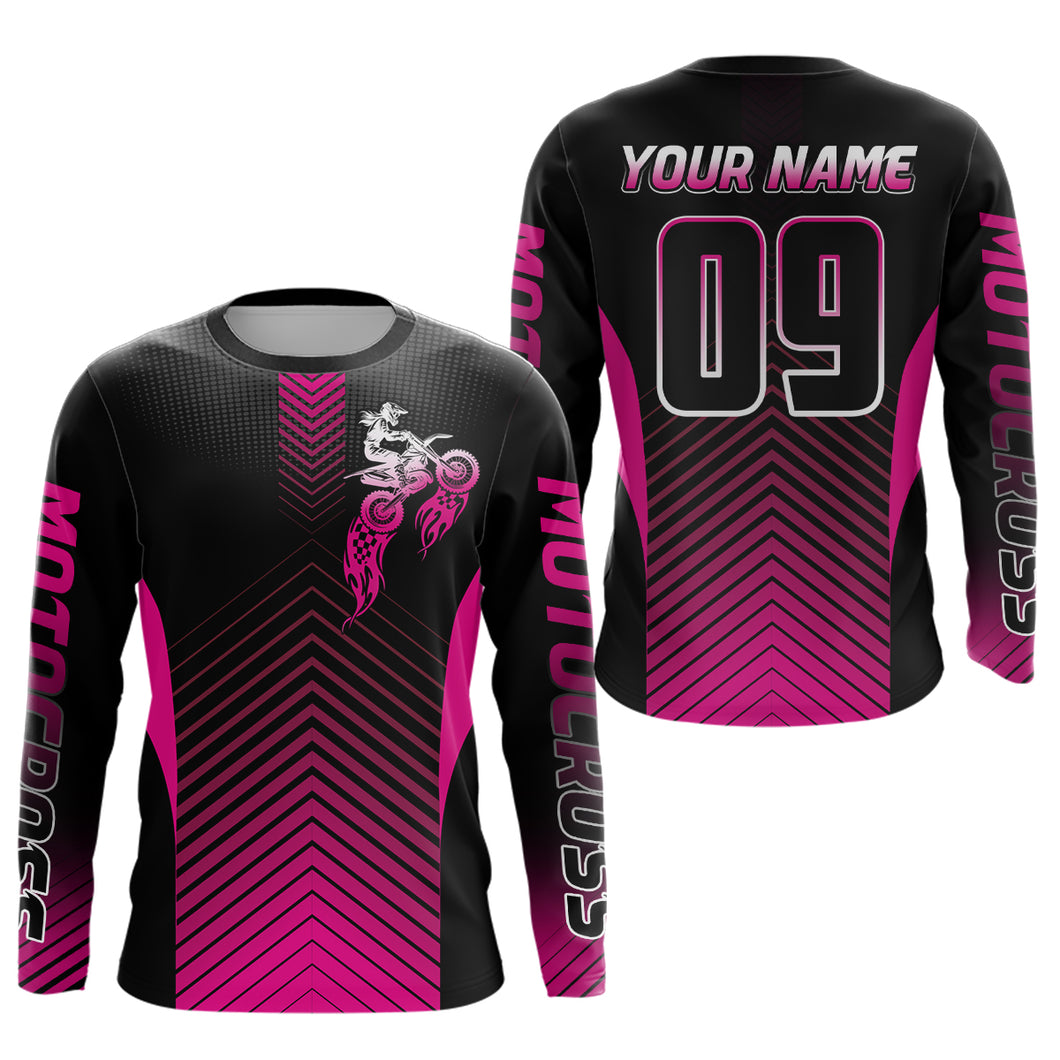 Pink Motocross Racing Jersey Custom Dirt Bike Jersey Kid Women Men Off Road Jersey XM369
