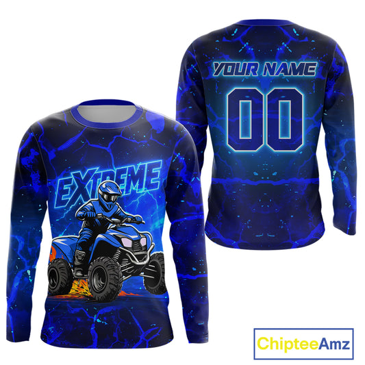 Lightning Blue ATV Motocross Racing Jersey for Adult Kid ATV Riding Shirt Quad Jersey MX128