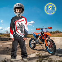 Load image into Gallery viewer, Black&amp;Red Motocross Racing Jersey Custom Dirt Bike Jersey Men Kid Women Upf30+ XM370