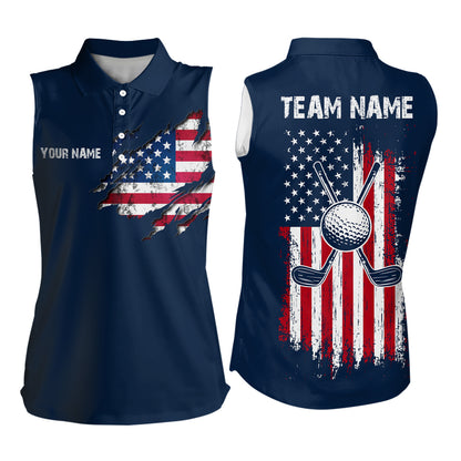 Custom American Flag Golf Polo Shirt Patriotic US Golf Polo for Men Women MMG17