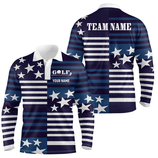 Customize Patriotic Golf Polo Shirt for Team Blue Golf Shirts for Women Men MMG22