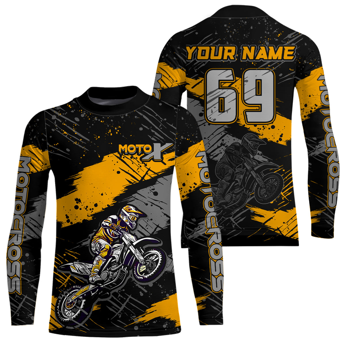 Motocross Racing Off-road Jersey Yellow Dirt Bike Riding Shirt For Men Kid Women XM303
